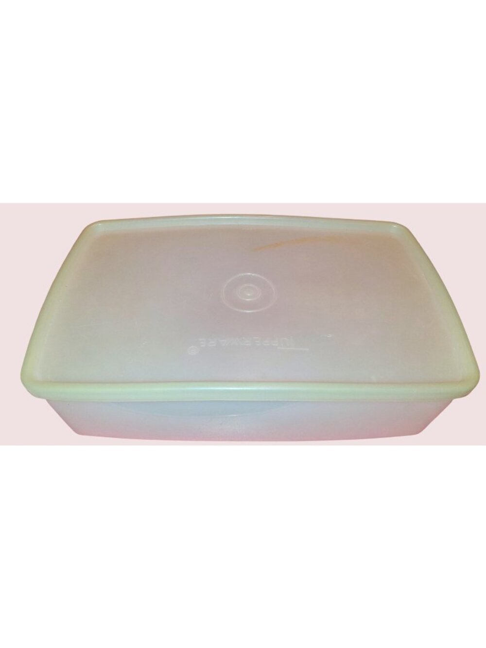 Vintage Tupperware Rectangle Storage Container With Lid - Creamy White Durable P